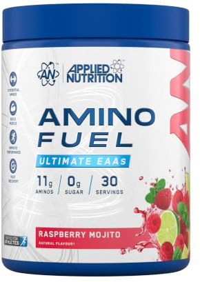 Applied Nutrition Amino Fuel - Amino Acids Supplement, EAA Essential Amino Acids Powder, Muscle Fuel & Recovery (390g - 30 Servings) (Raspberry Mojito)