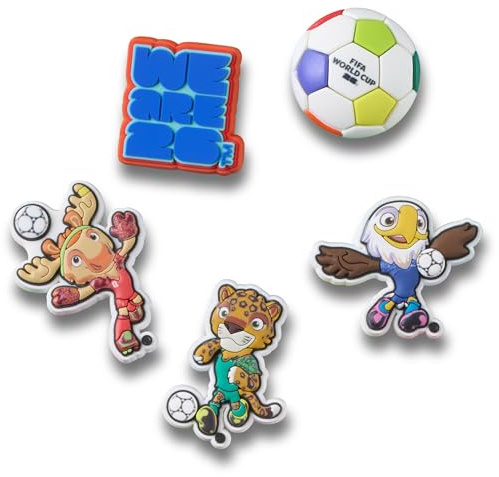 Crocs Unisex Jibbitz Charms, FIFA 26-5 Stück