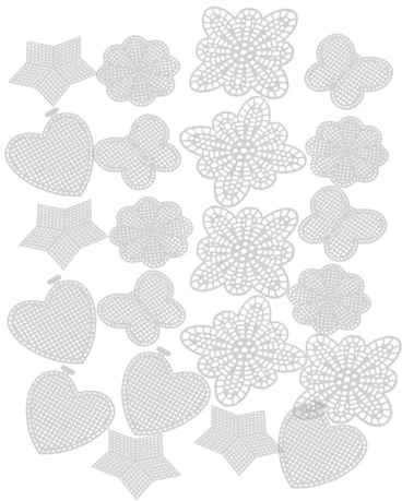 ORFOFE 25 Stück Teiliges Plastic Canvas Shapes Kunststoff Mesh Netz für DIY Stickerei Kreuzstich Garn Basteln mit Schmetterlingen Herzen Sterne Blumen Vielseitiges Bastelset