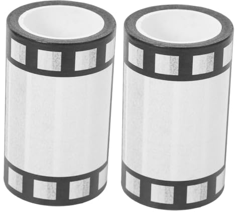 SHINEOFI 2 Rollen Filmstreifen-Dekorationsband 7.50 Cm Breites Dekoratives Papierband Diy-Filmstreifenband Für Scrapbooking Journaling Notizbücher Umschläge Bürobedarf Und Filmabend-Deko