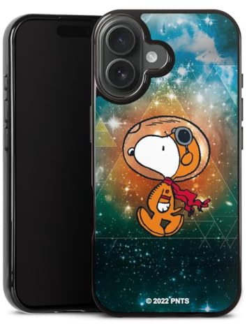 Silikon Hülle kompatibel mit Apple iPhone 17 Case schwarz Handyhülle Snoopy Astronaut Offizielles Lizenzprodukt