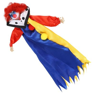 Qcwwy Gruselige Halloween-Clown-Puppe, Nicht Gewebter Stoff, Gruseliger Clown-Geist-Anhänger für Halloween-Dekoration, Kunsthandwerk Im Innenbereich (Blue)