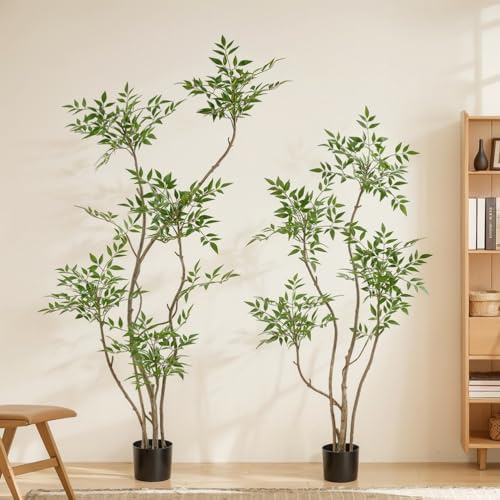 GXLBDK Office Pianta Artificiale Mini Bamboo Altezza Verde Deco Albero di bambù Artificiale Pianta Artificiale per Interni,1.8m/5.9ft