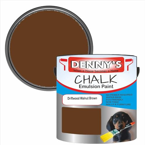 Premium Interior Wall & Furniture Chalk Paint – Driftwood Walnut Brown – Rich Matt Finish, Durable & Washable, Low Odour, Ideal for Living Rooms, Bedrooms & Hallways (250ML Tin)