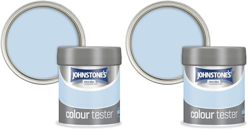 Johnstone's Blue Horizon Wall & Ceiling Paint Tester Pot - Emulsion - Easy to Apply - Dry in 1-2 Hours - 75ml (Pack of 2)