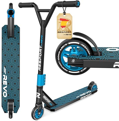 RE:SPORT® Stunt Scooter Roller REVO für Kinder & Erwachsene mit Ständer | Profi Stuntroller 100mm PU Wheels & Y-Bar | Stuntscooter Kickscooter ABEC 9 Kugellager | Tretroller Trickroller Cityroller