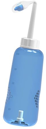 ABOOFAN Irrigateur Nasal en Plastique 500ml 2 Buses et Contrôle Débit D'eau pour Nettoyage Nasal Adultes et Garçon et Filles