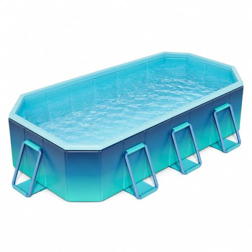 Piscina Fuori Terra Bambini Pieghevole, Piscina Rettangolare Giardino