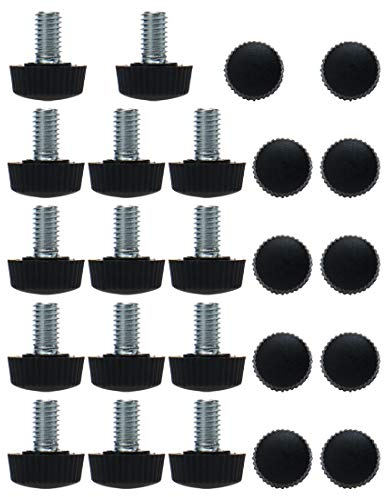 sourcing map 24 Pcs Pieds de Nivellement Meuble Réglable M6 x 10 x 16mm Pied de Meuble, Protecteurs de Sol pour Meubles de Maison, Armoires, Pieds de Chaise