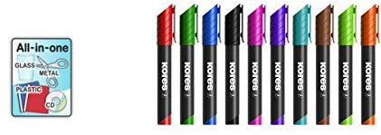 Kores - K-Marker XP1: Yellowgreen Permanent Marker Stifte, runde Spitze mit wasserfester und geruchsarmer Tinte, für alle Oberflächen