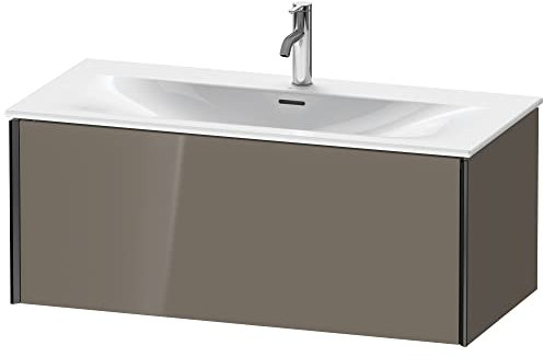 Duravit XViu 4035 Waschtischunterbau wandhängend, 1 Auszug, für Waschtisch Viu 234410, 1010x480 mm, Farbe (Front/Korpus): schwarz matt/Flannel Grey hgl. - XV40350B289