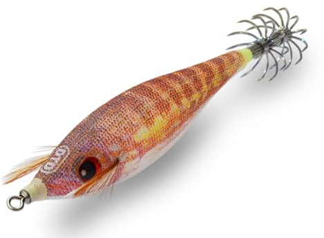 DTD Squid JIG Color N.Comber 2.5 - Magnete KANJAC 700 - Weißer Tintenfischköder mit UV-Farben und Glow-Effekt - 1 Stück - Fischangelhaken