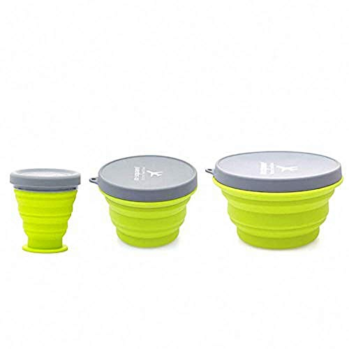 Ulalaza Collapsible Silicone Bowl Cup with Lids Folding Travel Bowl Expandable Food Storage Containers