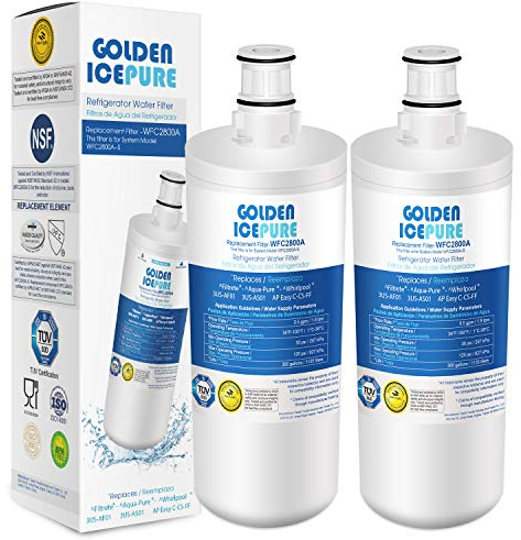 GOLDEN ICEPURE Filtre à eau pour réfrigérateur Compatible Avec 3US-AF01, compatible avec 3US-AF01, 3US-AS01, Whirlpool WHCF-SRC, WHCF-SUFC, WHCF-SUF, 2 pièces