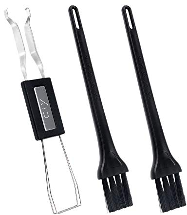 New Fashion Kingdom Extractor de teclas, herramienta de extracción de teclas de acero inoxidable con 2 cepillos de limpieza de teclado para teclado mecánico