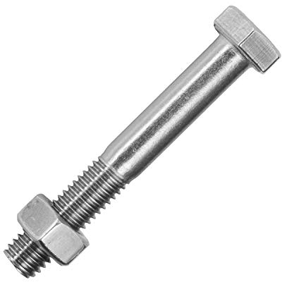 Sechskantschrauben mit Schaft M8x80 mm & Edelstahlmuttern M8 aus Edelstahl A2 (5 Stück) | DIN 931 & DIN 934 - Maschinenschrauben - Sechskantmuttern von MESAROS®