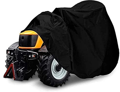 SKYWPOJU Rasenmäher Abdeckplane Rasentraktor Abdeckhaube Abdeckung UV-beständig wasserdichte Aufsitzmäher Staubschutz Wetterschutz Hülle Garten Outdoor Schutzhülle (Color : Black, Size : L)
