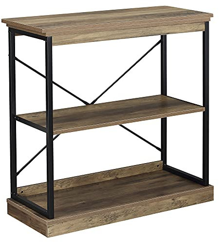 HOMCOM Industrial Style Bücherregal, Braunes Holz und Schwarzes Metall Mehrzweckschrank, 80x36x81.3cm