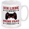 Herzbotschaft Tasse mit Motiv - Ich Liebe es wenn Meine Frau Mich zocken lässt!