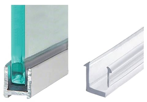 Aluminium U-Profil Dusche 200cm Edelstahl gebürstet I Wandanschlussprofil für 8mm Glas Duschabtrennung I Wandprofil Walk-In-Dusche I Duschprofil I Klemmprofil Wandhalterung