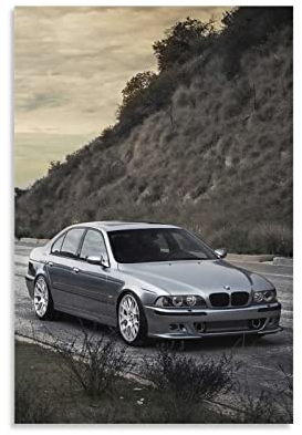 ASDSA Auto-Poster BMW E39 M5, dekoratives Gemälde, Leinwand, Wandkunst, Wohnzimmer, Poster, Schlafzimmer, 60 x 90 cm