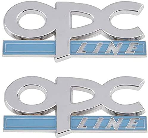 Wygwlg Auto-Aufkleber-Emblem-Aufkleber, Metall-OPC-Auto-Seitenkotflügel, Kofferraum, Lofo-Abzeichen-Aufkleber, für universelle Autodekoration (Color : Silver, Size : 2pcs)