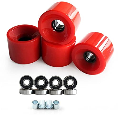 4 Skateboard-Räder mit Kugellagern, Skateboard-Rollen, Longboard-Rollen für Cruiser, Teile, Werkzeugräder, 80 A, 70 mm, Rot