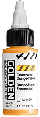 GOLDEN - Acrilici ad alto flusso fluorescente, colore arancio-giallo, 29,6 ml / 30 ml