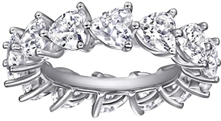 Lieson Silber Ringe 925 Frauen, Damen Ringe Mit Stein Rundherum Herz 5x5mm Zirkonia Ringe Verlobung Silber Größe 54 (17.2)