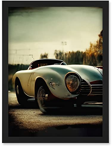 Doppelganger33 LTD Classic Sports Car Cinematic Beauty Shot Nostalgic Print Artwork Framed Wall Art Print A4