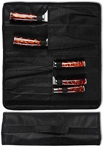 Chef Knife Roll Bag 5 Slots Heavy Duty Knife Storage Knife Cutlery Tool Case Portable Oxford Chef Bag with Handle