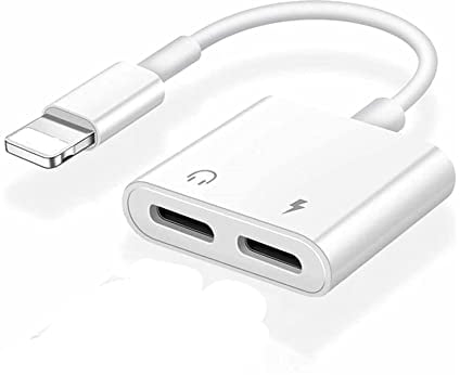 Adaptador Auriculares iPhone【Apple MFi Certificado】 4 en 1 Adaptador de Cargador Dual Lightning AUX Divisor de Cable Dongle Compatible con iPhone 14/13/12/11/X/XR/8/7