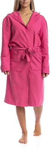 o-day Accappatoio Microfibra Uomo Donna Salvaspazio Unisex per Adulti con Cappuccio Tasche e Cintura Ideale per Viaggio Piscina Palestra Leggero Morbido (L, FUCSIA)