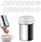 Chocolate Shaker - Flour Sugar Salt Shaker with 16 Coffee Stencils Stainless Steel Chocolate Powder Shaker Fine Mesh Powder Shaker Duster for Baking Kitchen Coffee Latte Cappuccino
