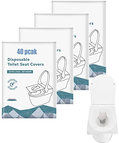 Bdwing 40pcs Einweg-antibakterielle Toilettensitzabdeckung für Kinder und Erwachsene, Toilettenabdeckungen und Wurf, Toilettenabdeckungen und biologisch abbaubare Streu, perfekt für Reisen