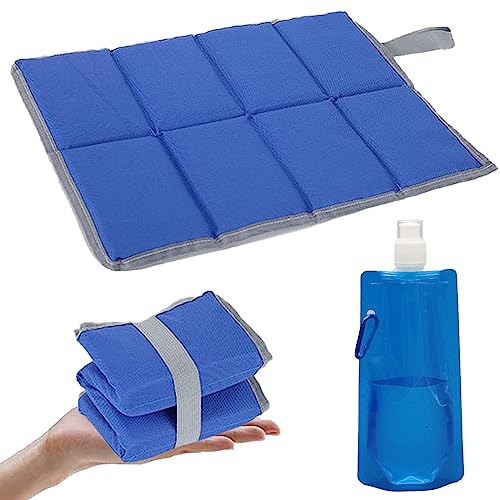 BDSHUNBF Faltbares Sitzkissen, Wasserdichte Sitzunterlage für Kinder, Tragbare Sitzmatte für Outdoor, Spielplatz, Garten, Stadion, Jagd, Camping, Wandern, Picknick - Blau