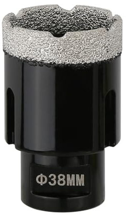 Vearter 38mm Trocken Diamant Kernbohrer, M14 Gewindeanschluss Vakuumgelötete Lochsäge für Mauerwerk, Diamantbohrkrone für Fliesen, Marmor, Granit, Porzellan, Beton und Quarzstein