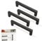 ABRVUAHM 4 Pack Kitchen Door Handles - 128mm Hole Center Black Stainless Steel Cabinet Handles (Screws Included)
