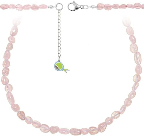 Naturosphère - Bijoux naturels C16 - Collier en quartz rose - Perles roulées 5 à 8 mm - 50 cm