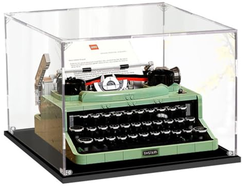 Caikbms Acryl Vitrine Kompatibel Mit Lego 21327 Schreibmaschine, Staubdichte Vitrine Für Modelle Sammlerstücke (Nur Vitrine) B,2mm
