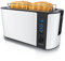 Arendo - Grille pain 2 larges fentes 4 tranches écran digital - Grille-pain automatique 3en1-1500W - 6 niveaux réglables décongélation réchauffe viennoiseries plateau à miettes -Toaster Blanc Mat