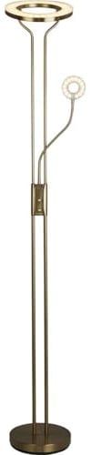 Licht-Erlebnisse LED Stehlampe dimmbar in Messing 193 cm hoch Metall 3000 K 3278 lm warmweiß Modern Stehleuchte Wohnzimmer Deckenfluter