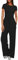Darong 2-teiliges Damen-Outfits, Lounge-Set, gerüscht, kurzärmelig, Tops und hohe Taille, weites Bein, Trainingsanzug-Sets, Schwarz (78,7 cm Schrittlänge), Small