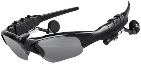 Lvpradior Sunglasses with Headsets, Smart Wireless Bluetooth Sunglasses, Polarized Sports Sunglasses with Stereo Headset, Adjustable lenses and earpieces for Outdoor Cycling (Black)