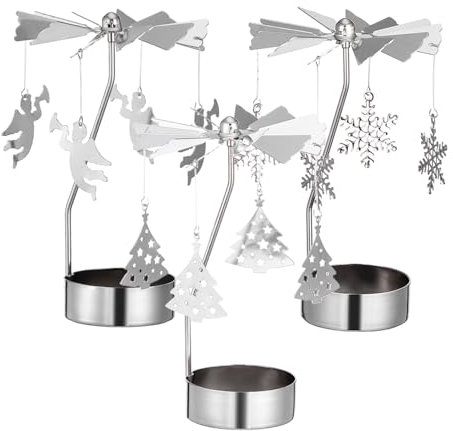 Cabilock 3st Hot Swivel Kerzenhalter Kerzenmittelstück Drehender Kerzenhalter Weihnachten Retro- Spitzkerze Desktop-schmuck Alte Kerze Gold Kerzendreher Tisch Beleuchtung Schmiedeeisen