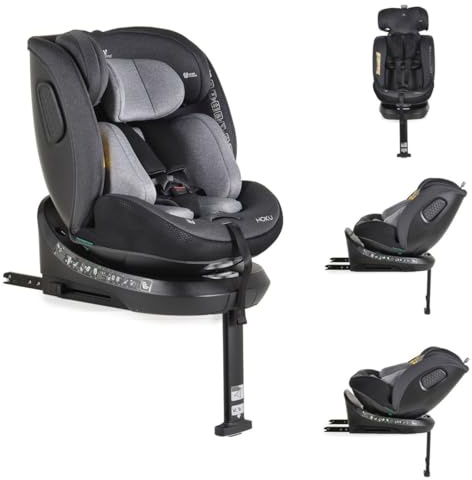 Cangaroo Kindersitz Hoku i-Size (40-150cm) Gruppe 0+/1/2/3, Isofix, Stützfuß grau