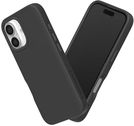 RhinoShield SolidSuit Case Kompatibel mit [iPhone 16] | Stoßabsorbierendes Slim Design Schutzhülle mit Premium-Matt-Finish, Kameratasten-Aussparungs-Design - Schwarz