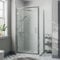 Diamond® 760 x 700mm Hinged Shower Enclosure Door Screen for Wet Room Cubicle Enclosures, 8mm Toughened Safety Glass, Framed, Polished Chrome