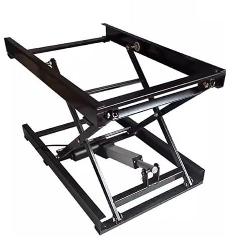 Höhenverstellbarer elektrischer Couchtisch-Aufzug mit Fernbedienung und klappbarem Eisengestell, 58 cm, Schwarz