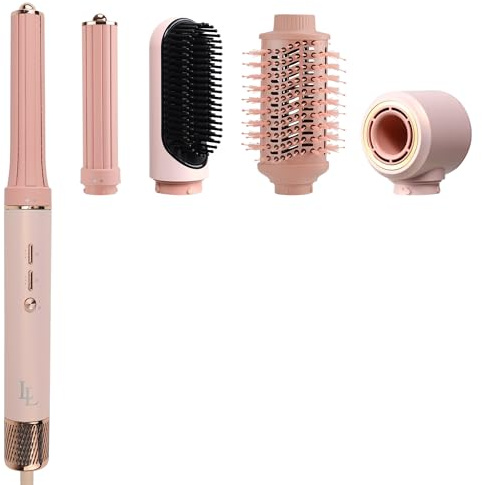 Largolash Brosse Soufflante & Air Styler, [135 000 RPM] Sèche-cheveux Ionique Haute Vitesse, séchage rapide, avec boucleur auto-wrap, volumateur, lisseur (Version de luxe) (Rose)